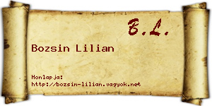 Bozsin Lilian névjegykártya